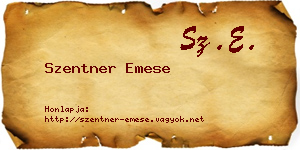 Szentner Emese névjegykártya